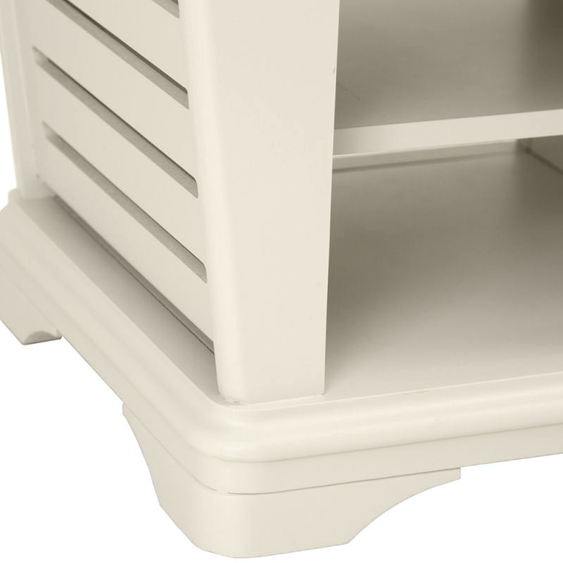 Brighton Warm White Painted Lamp Table with Magazine Holder - Grade B