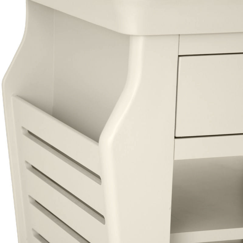 Brighton Warm White Painted Lamp Table with Magazine Holder - Grade B