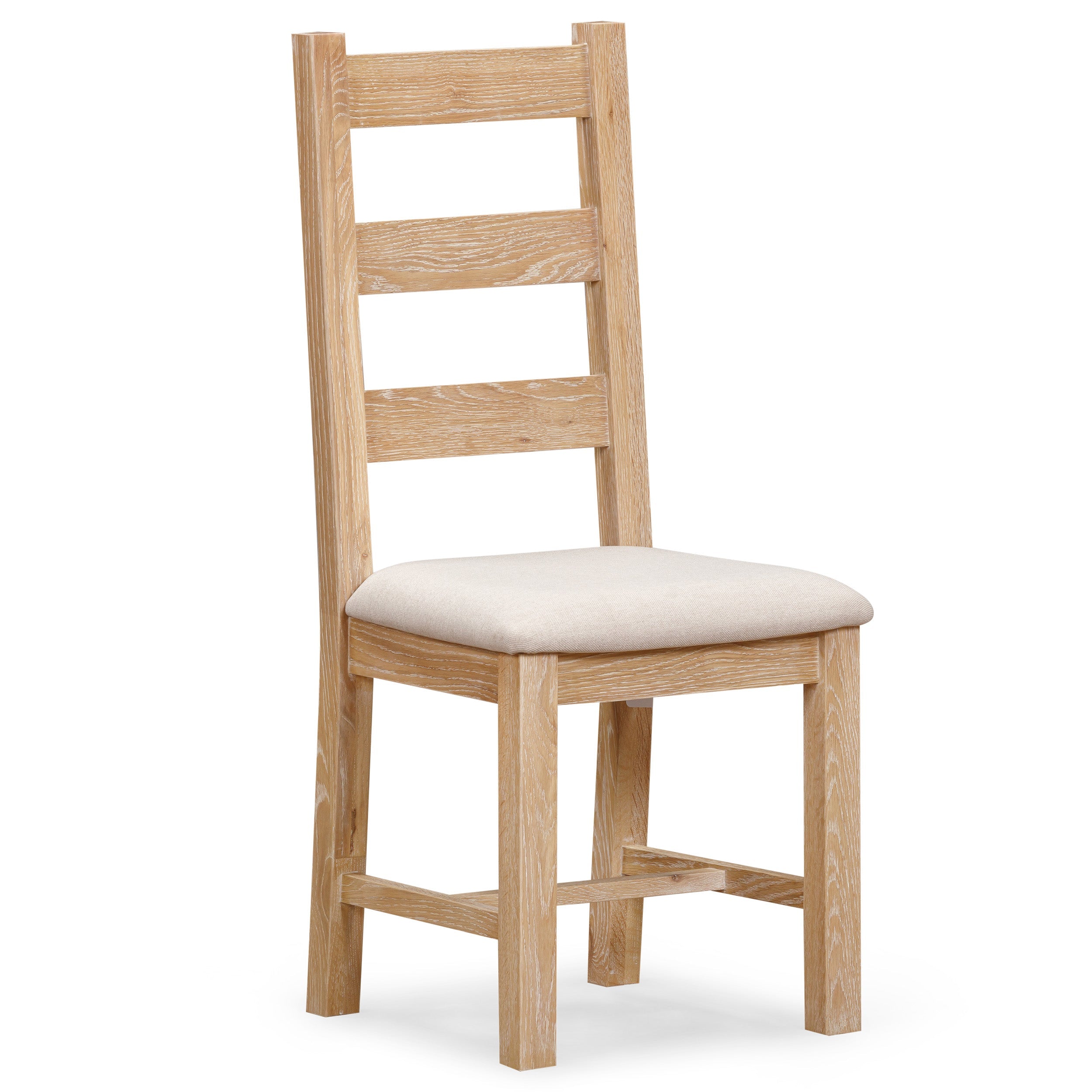 Bath Whitewash Oak Fabric Dining Chair