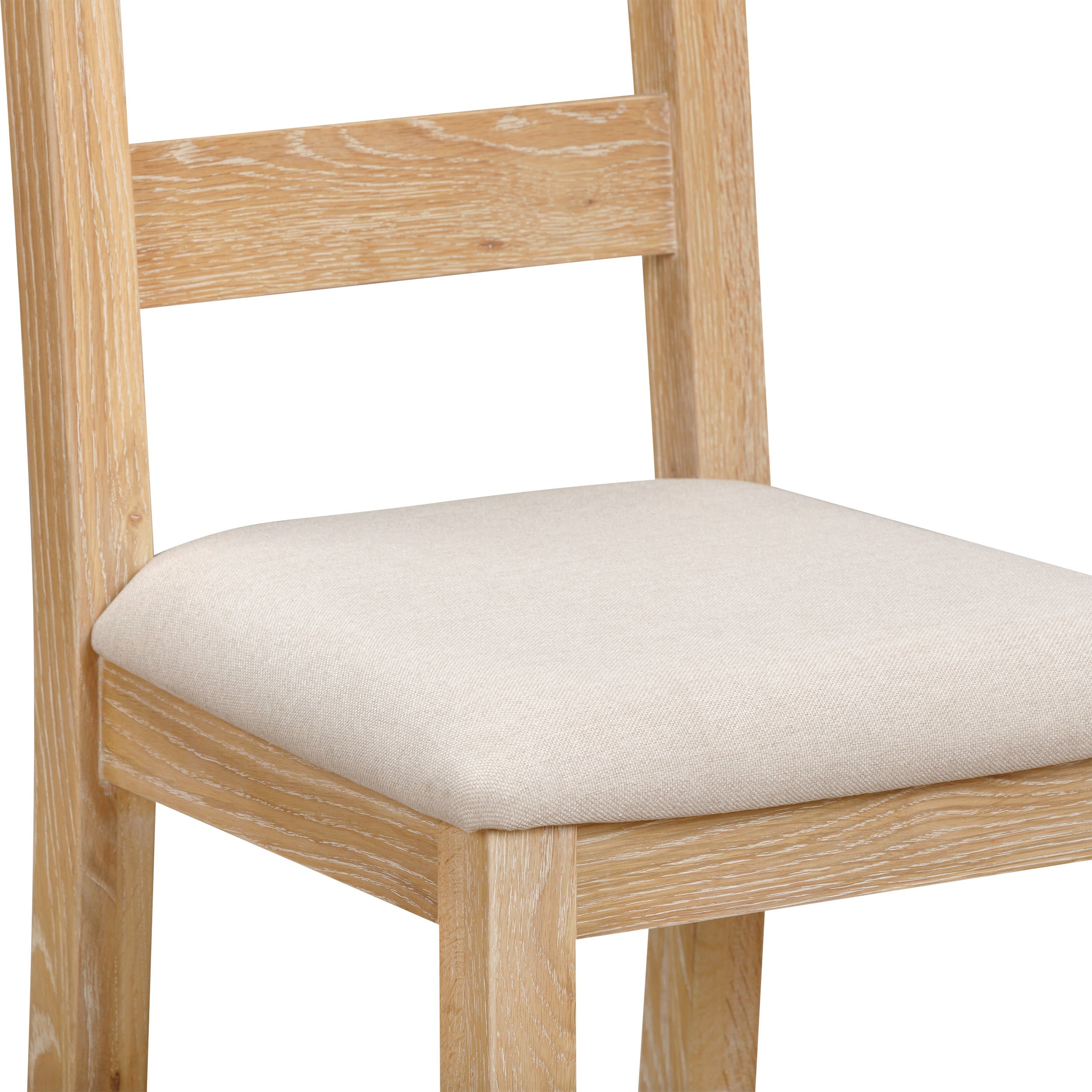 Bath Whitewash Oak Fabric Dining Chair