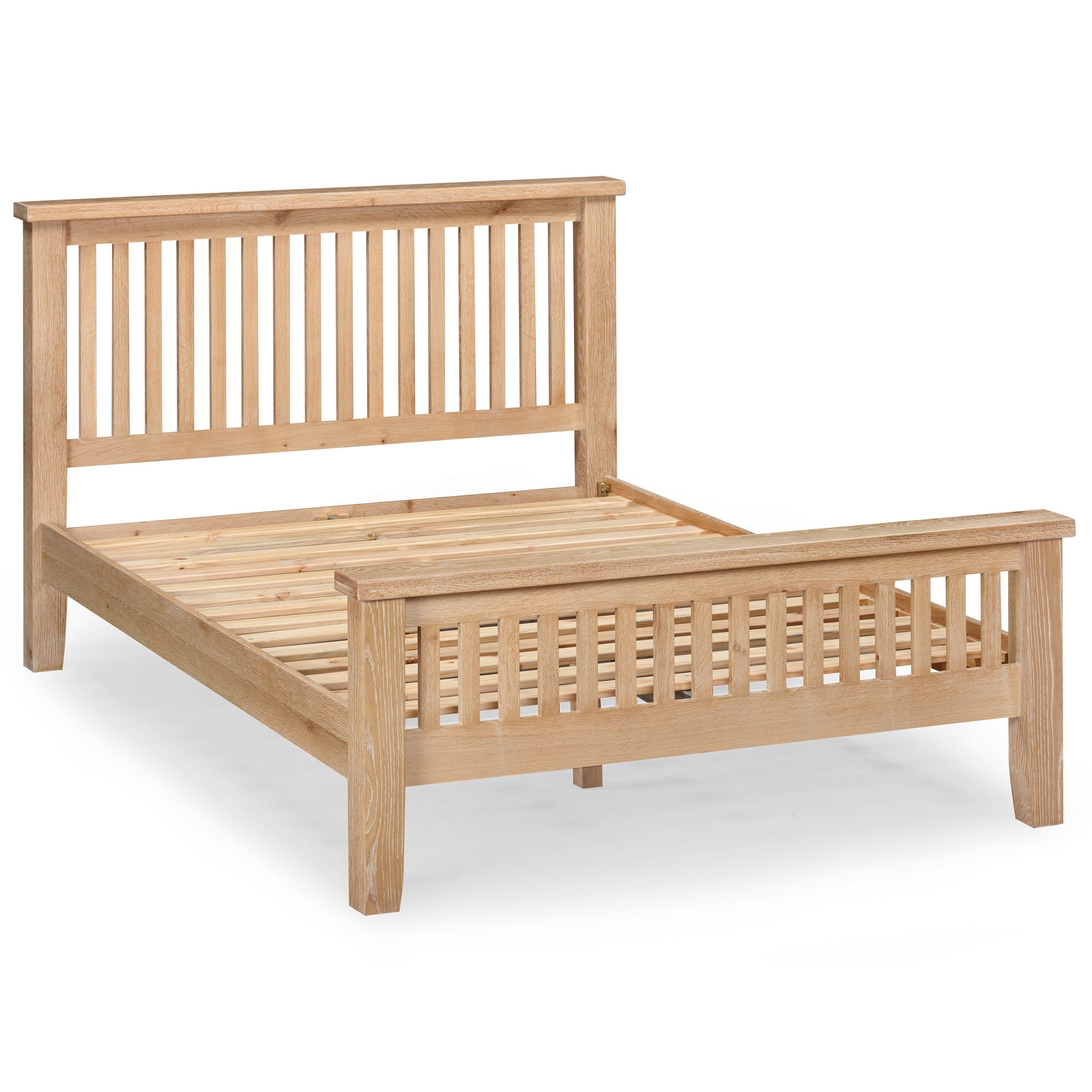 Bath Whitewash Oak Kingsize Bed