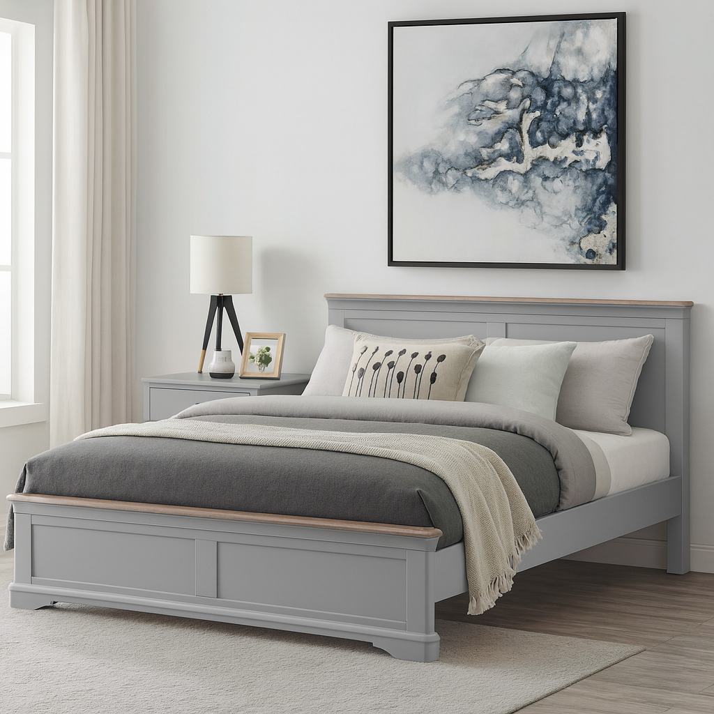 Brighton Grey Painted 4ft 6' Double Bed - Grade B