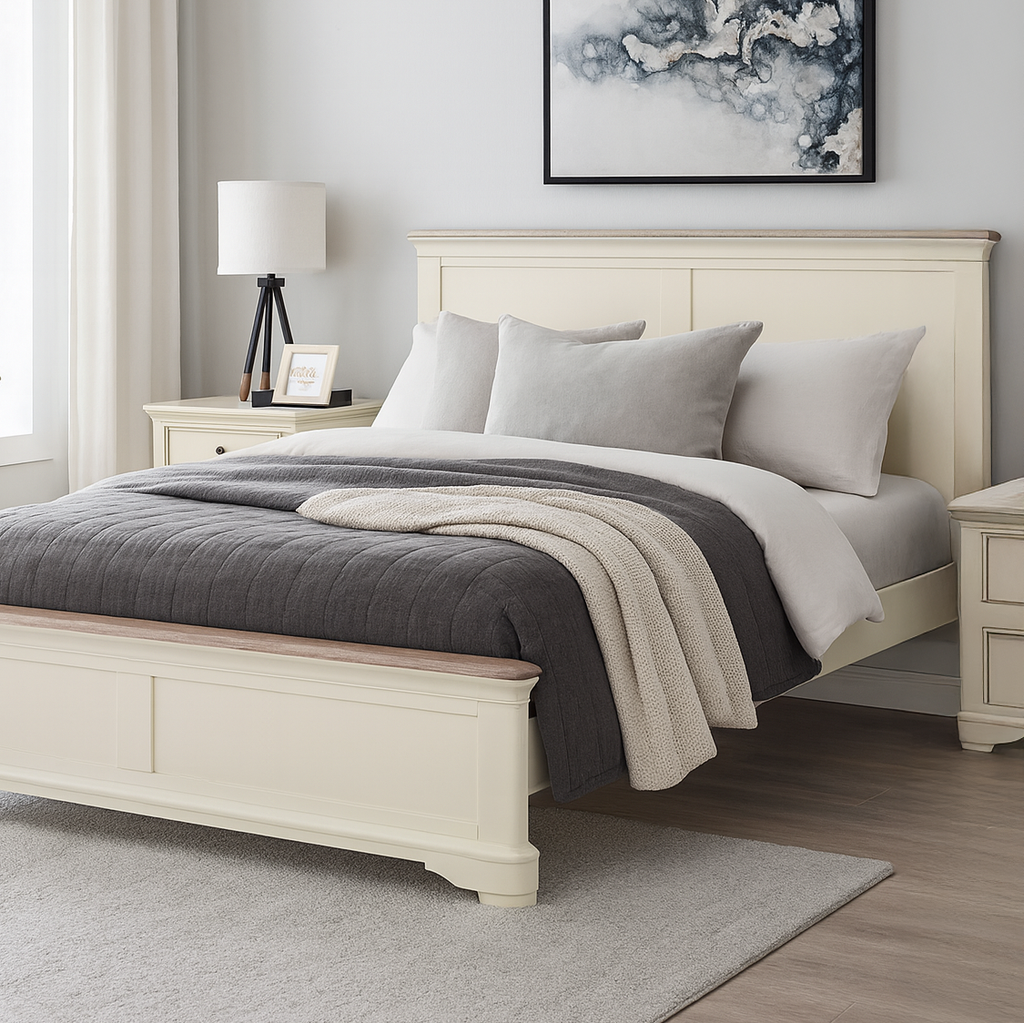 Brighton Warm White Painted 5ft Kingsize Bed - Grade B