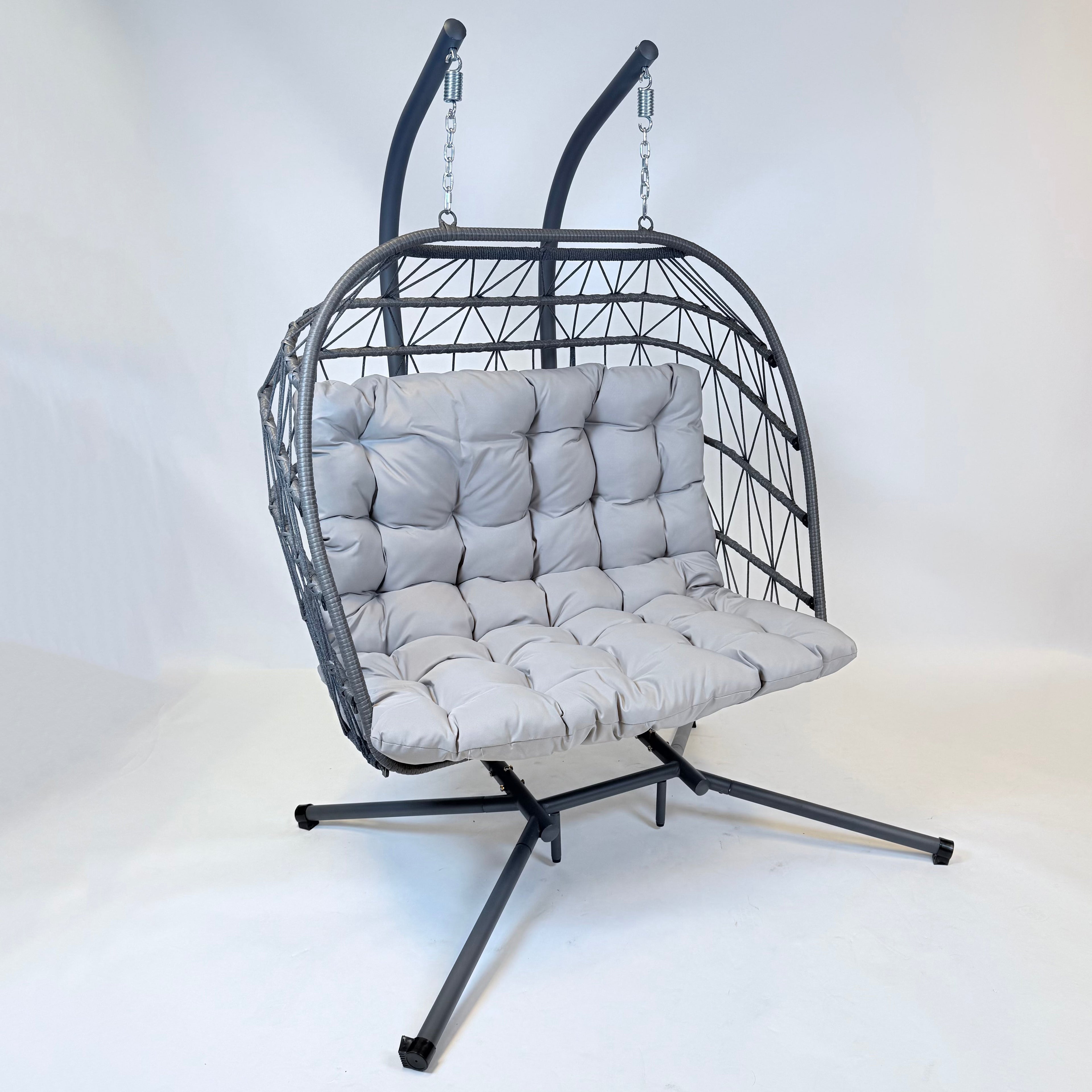 Brisbane Hanging Double Egg Chair | Grey