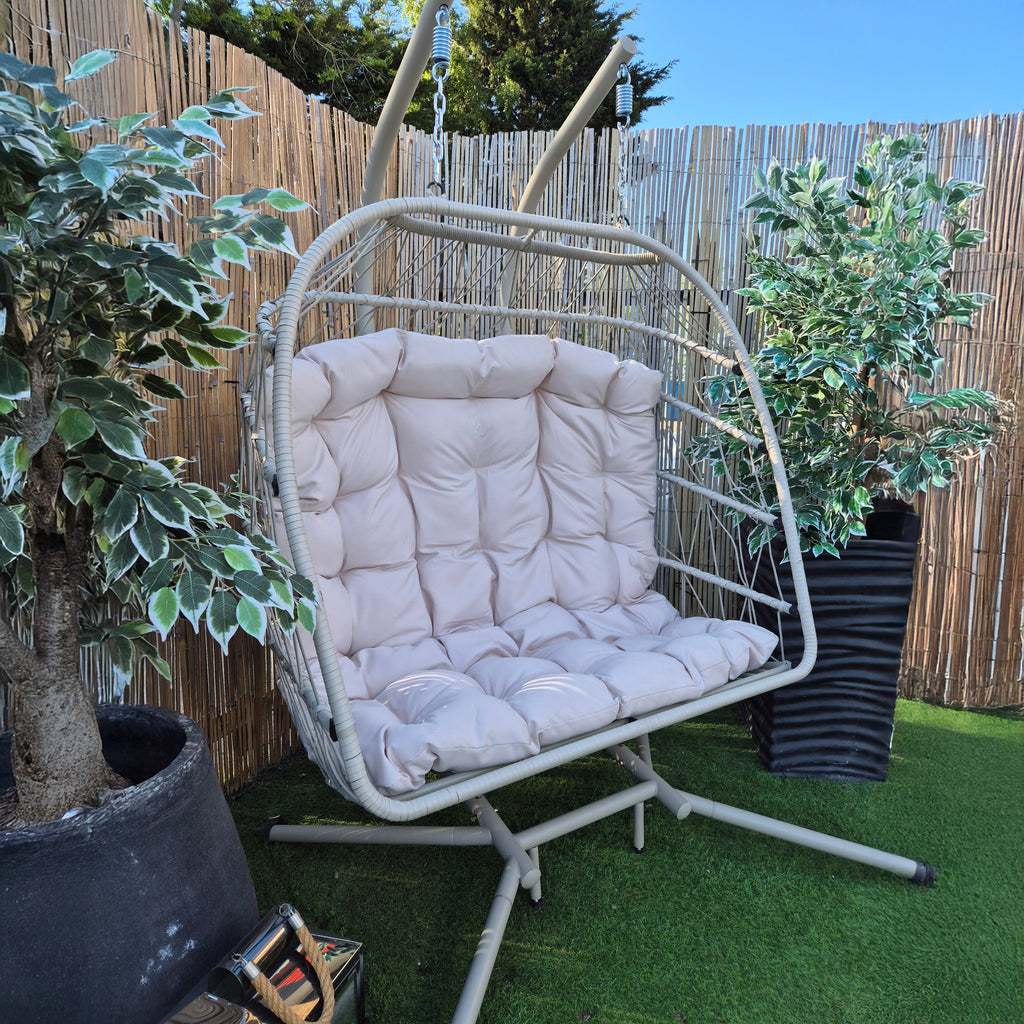 Brisbane Hanging Double Egg Chair | Cream