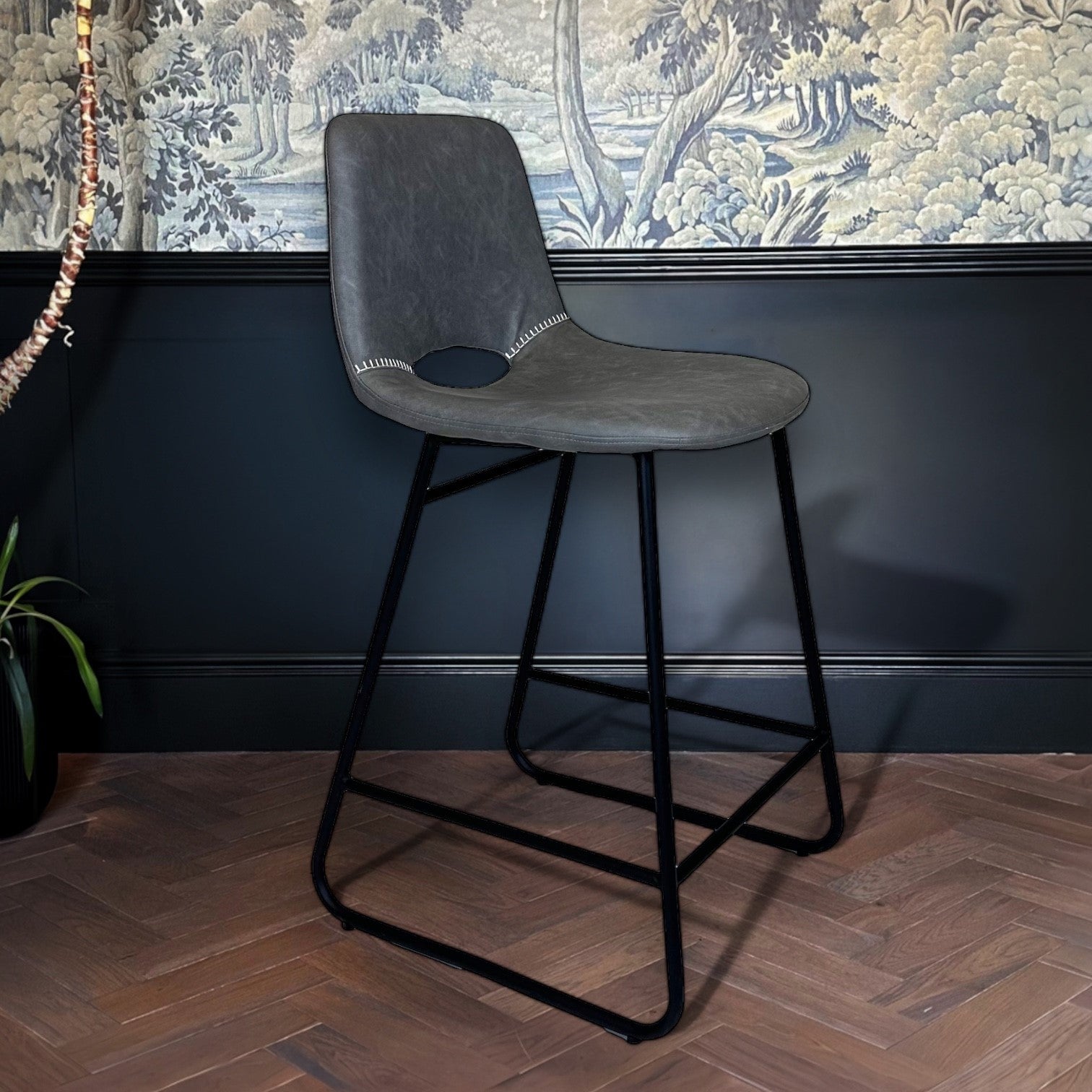 Bromley Industrial Bar Stool | Grey