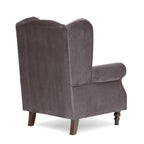 Buxton Velvet Charcoal Wingback Armchair