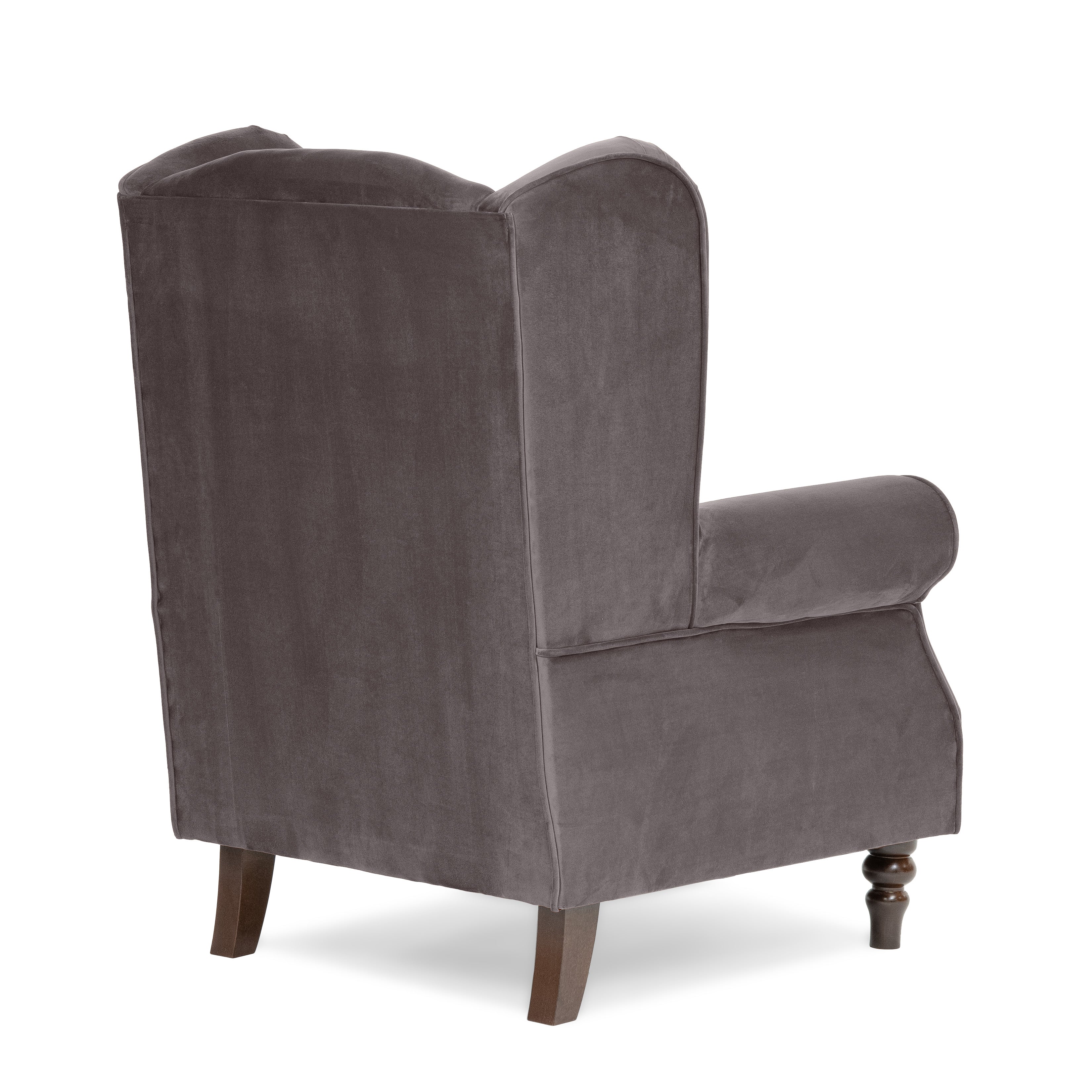 Buxton Velvet Charcoal Wingback Armchair