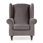 Buxton Velvet Charcoal Wingback Armchair