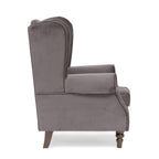Buxton Velvet Charcoal Wingback Armchair