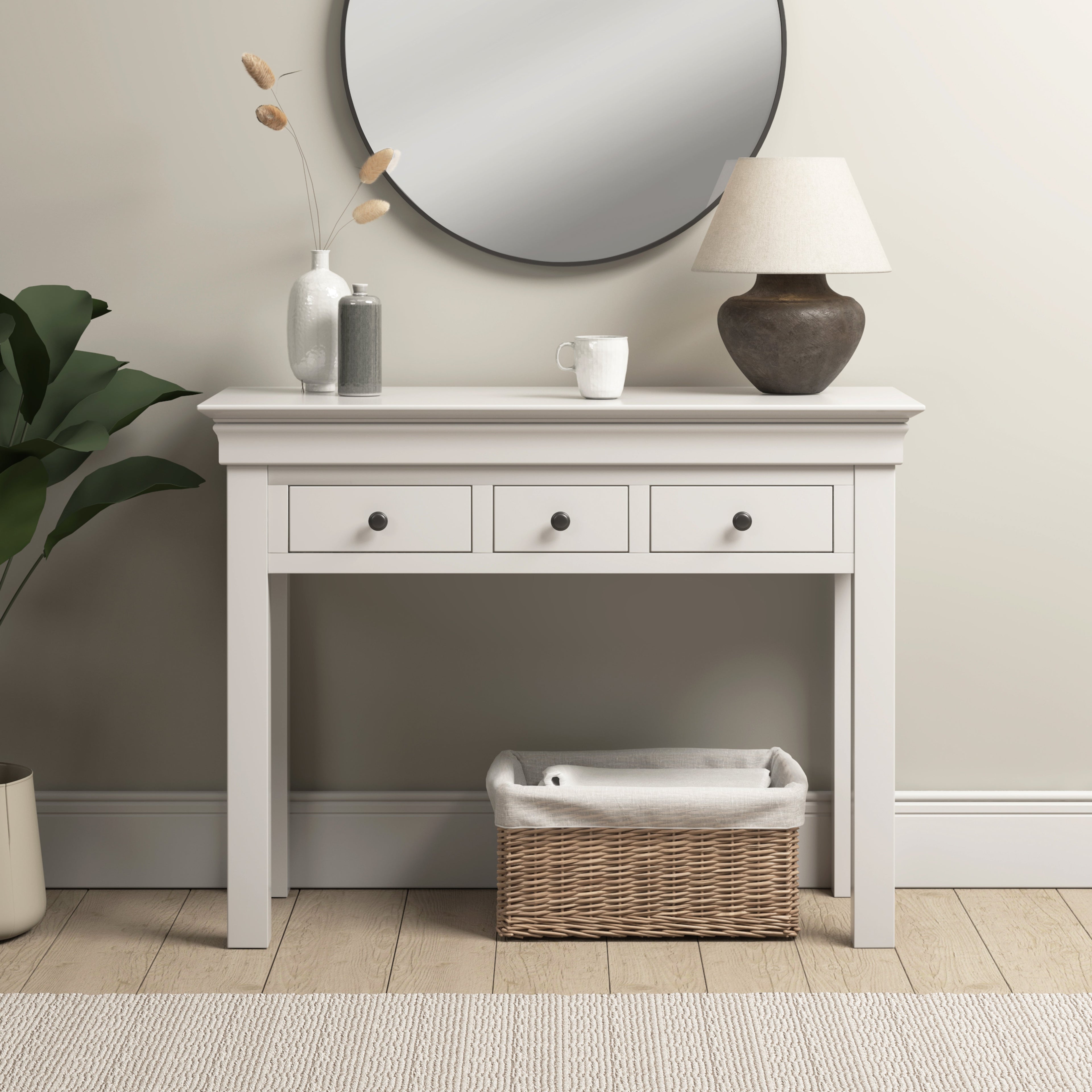 Chantilly Warm White Console Table