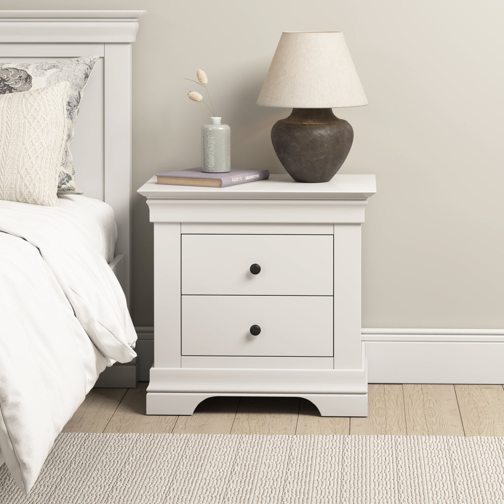Chantilly Warm White Jumbo Bedside Table