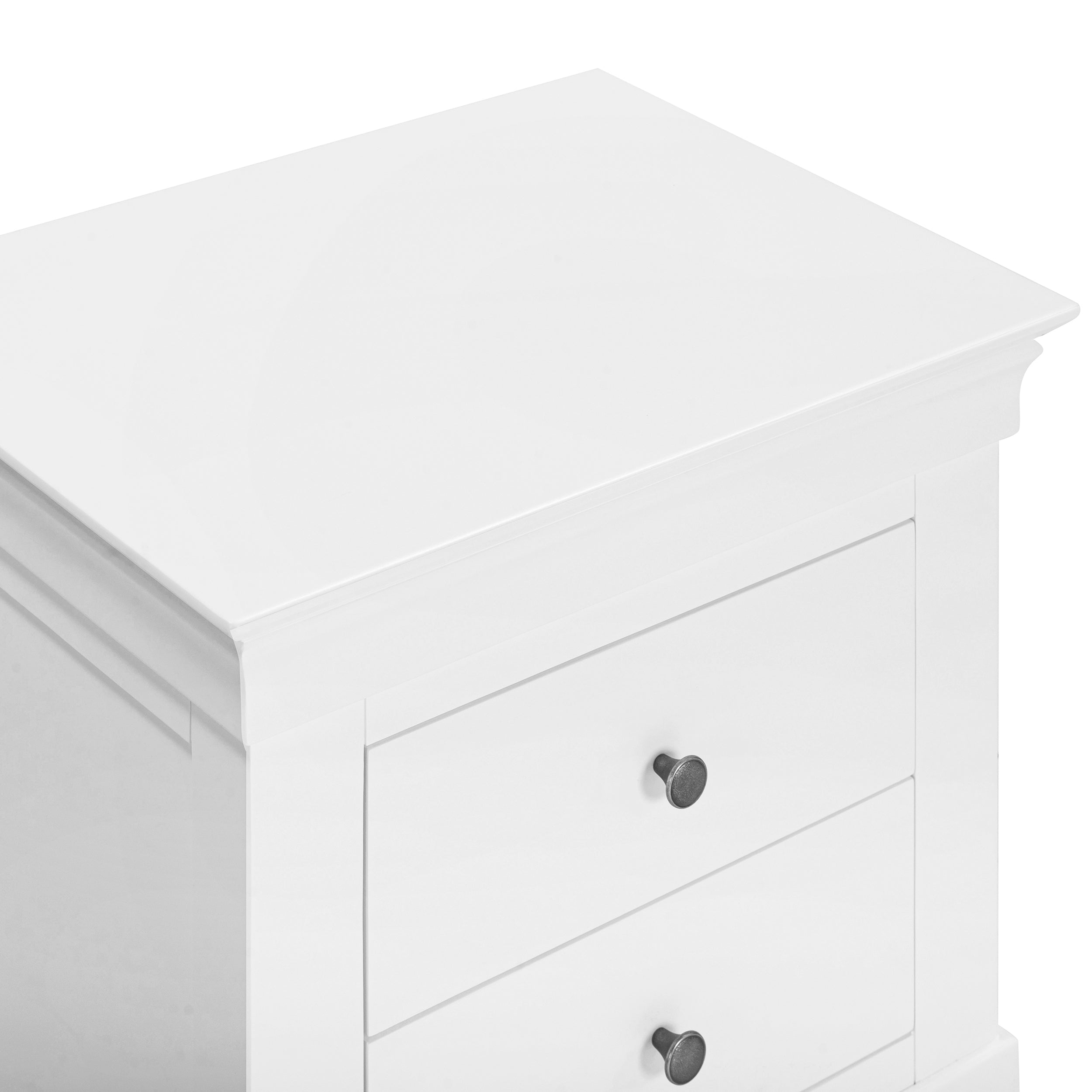 Chantilly Warm White Jumbo Bedside Table