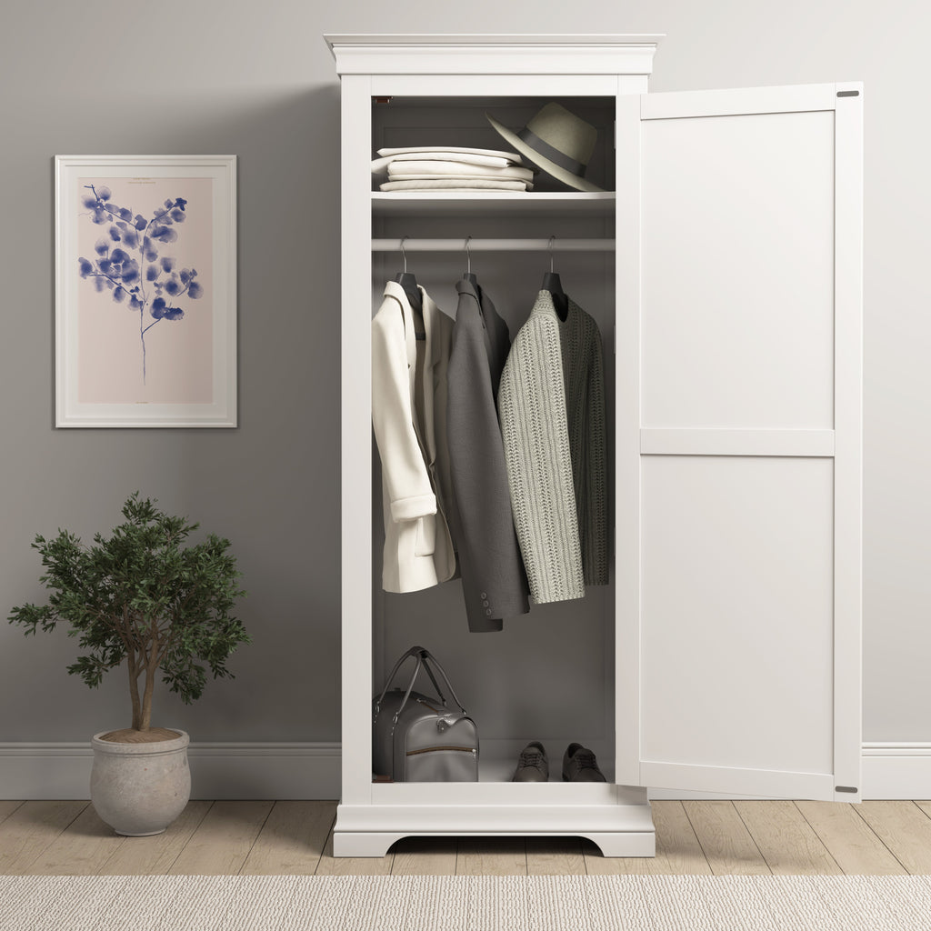 Chantilly Warm White Single Wardrobe