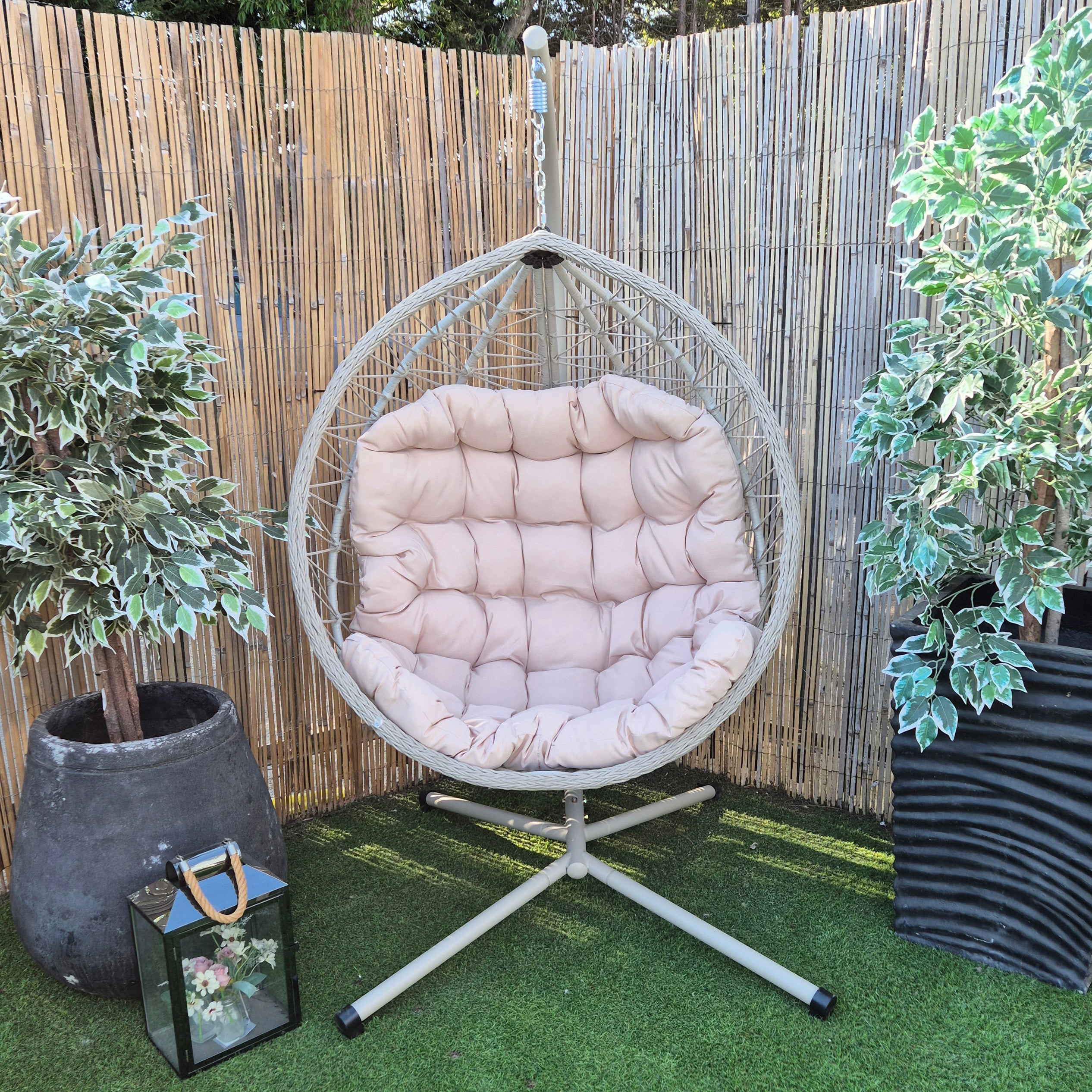 Cairns Deluxe Rope Hanging Egg Chair | Cream