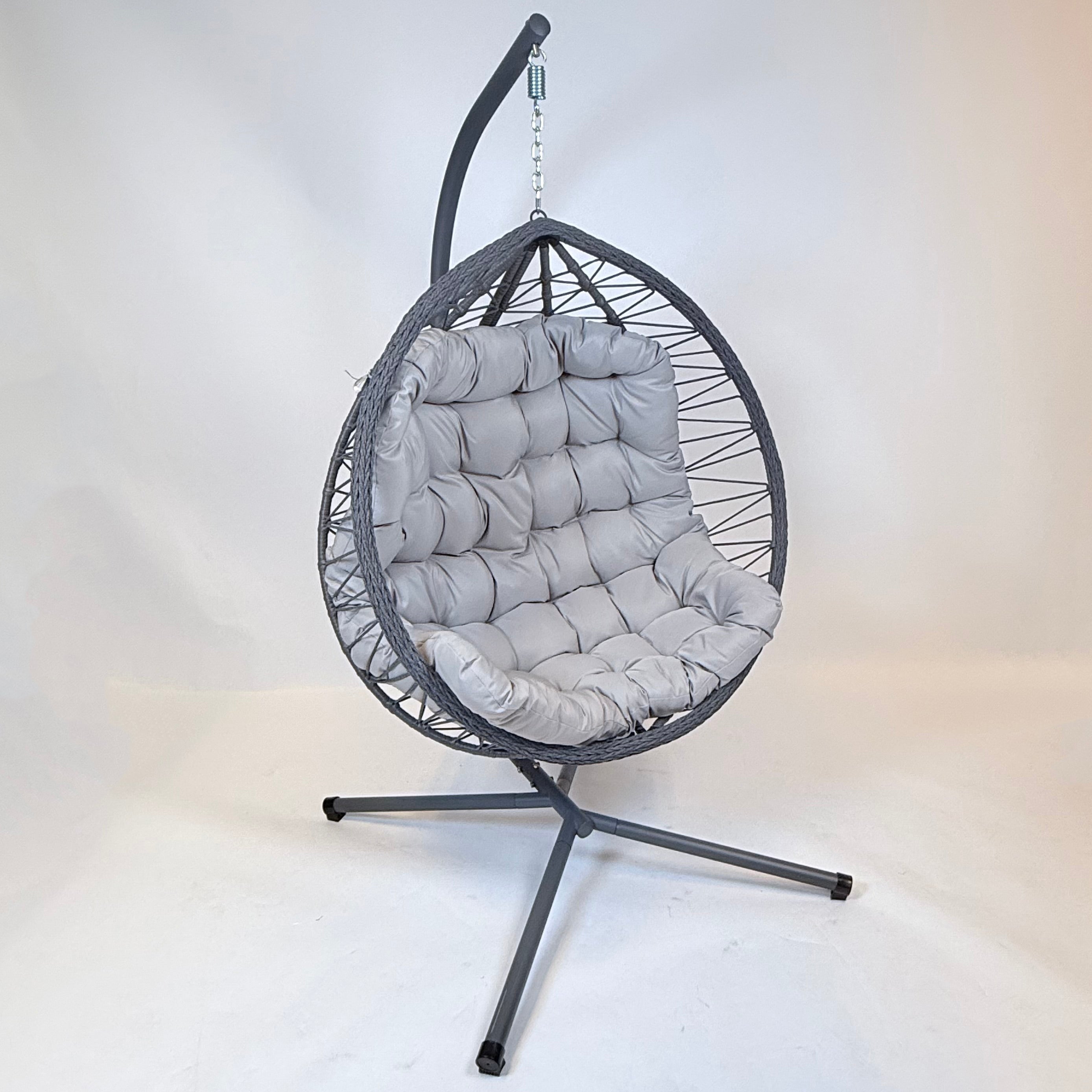 Cairns Deluxe Rope Hanging Egg Chair | Grey