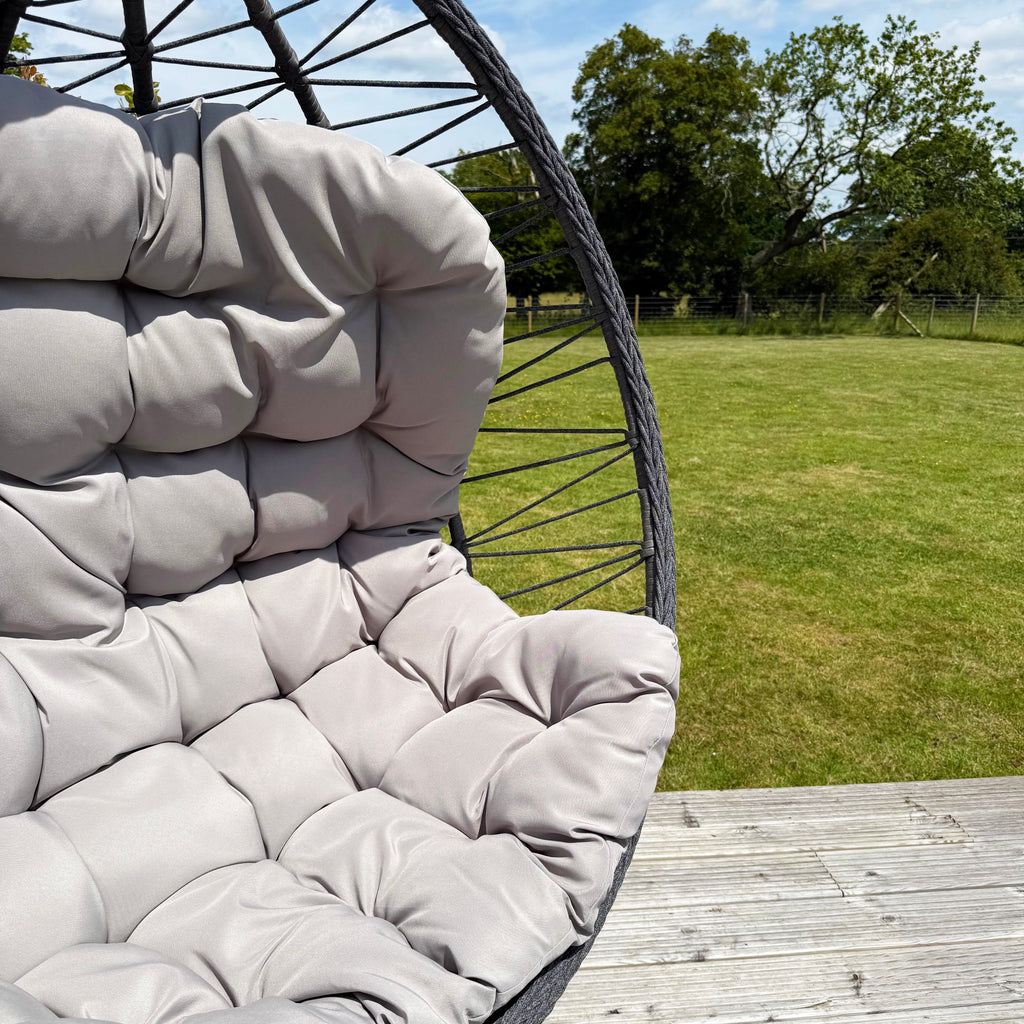 Cairns Deluxe Rope Hanging Egg Chair | Grey