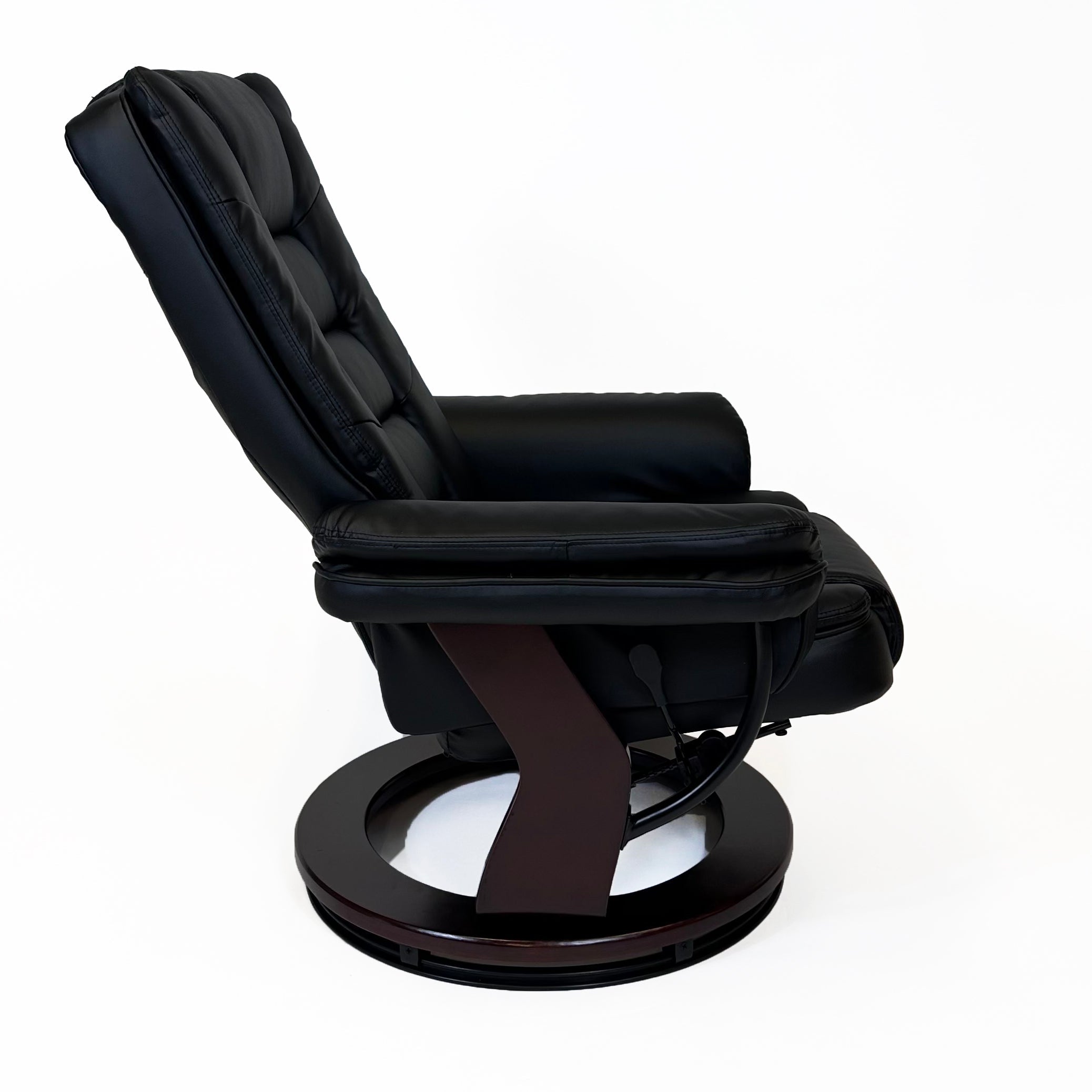 Charlton Swivel Recliner & Footstool | Black