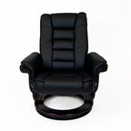 Charlton Swivel Recliner & Footstool | Black
