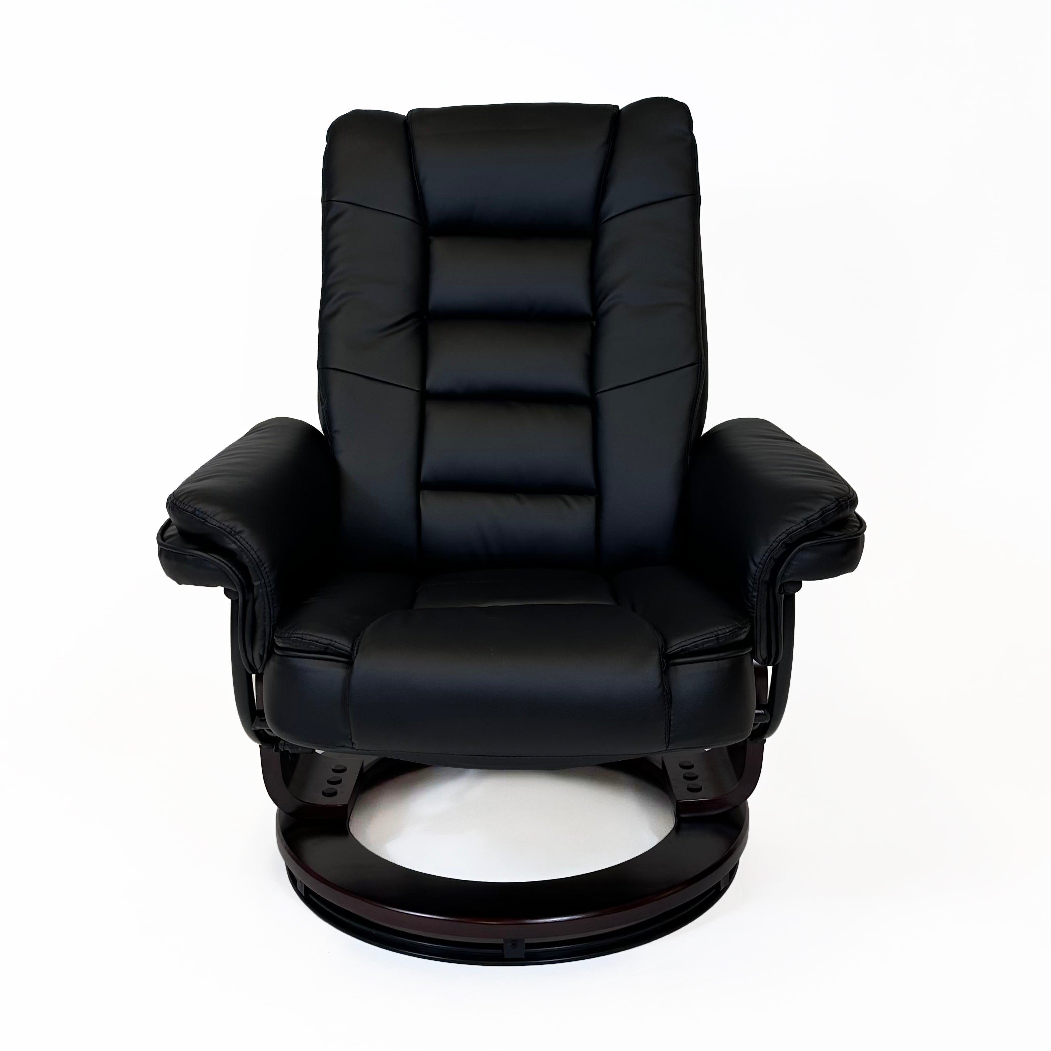 Charlton Swivel Recliner & Footstool | Black