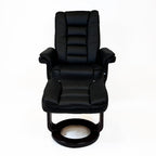 Charlton Swivel Recliner & Footstool | Black