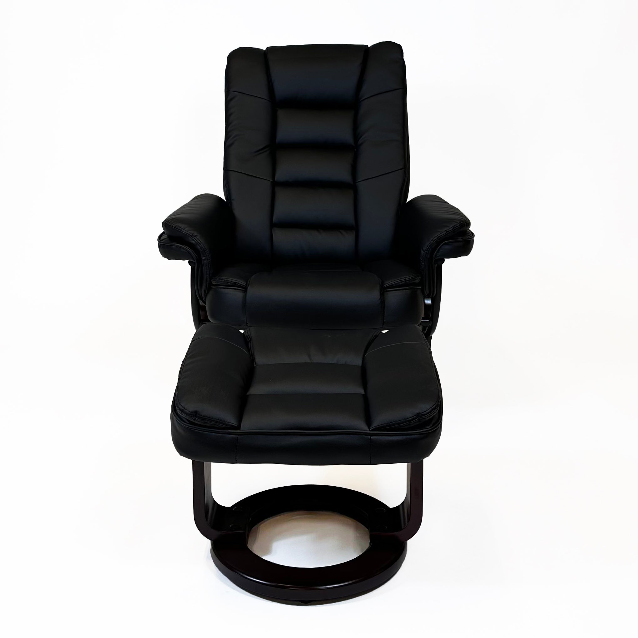 Charlton Swivel Recliner & Footstool | Black