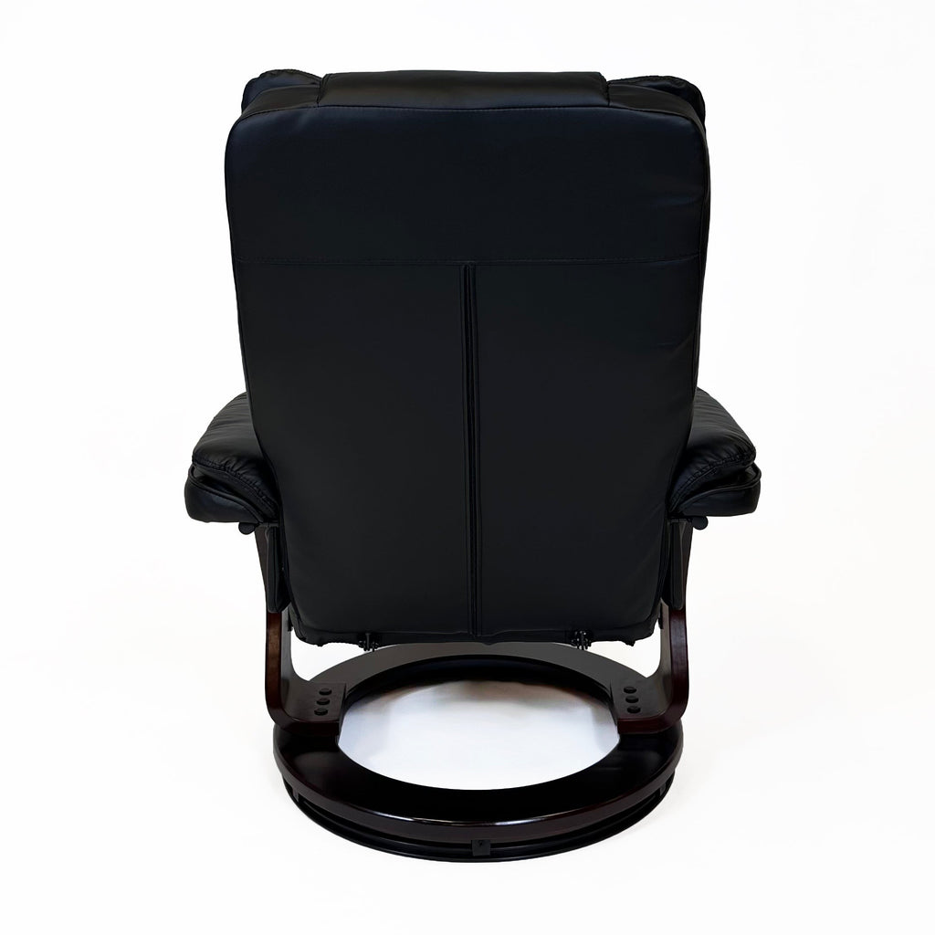 Charlton Swivel Recliner & Footstool | Black