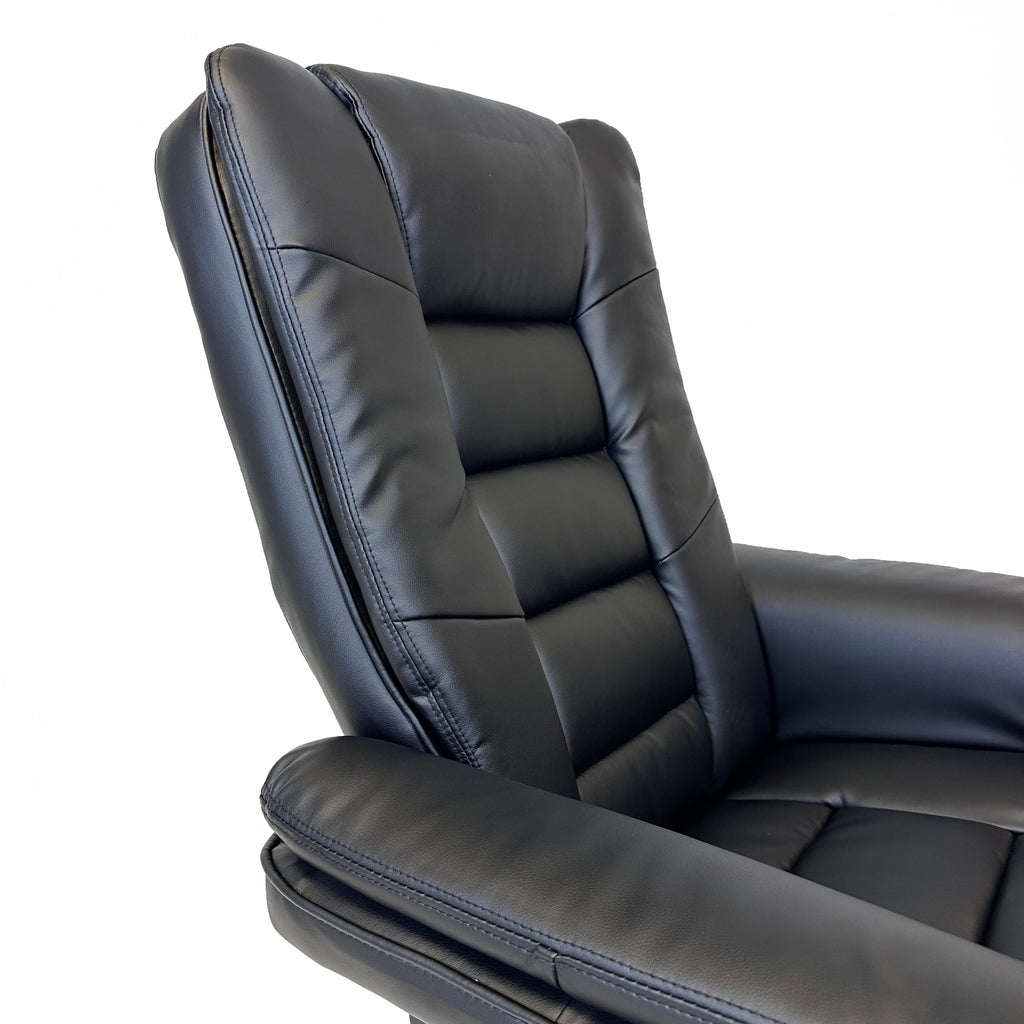 Charlton Swivel Recliner & Footstool | Black
