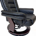 Charlton Swivel Recliner & Footstool | Black