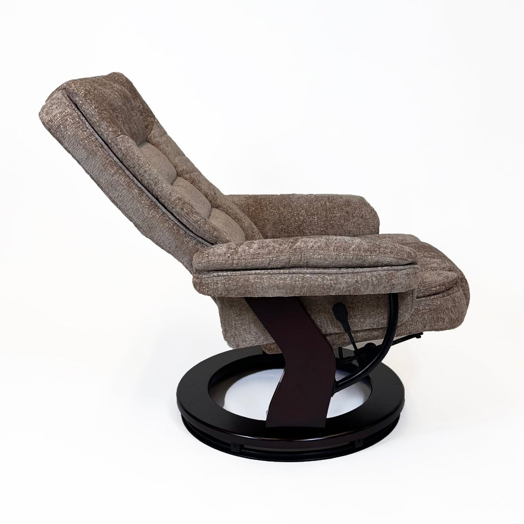 Charlton Swivel Recliner & Footstool | Khaki