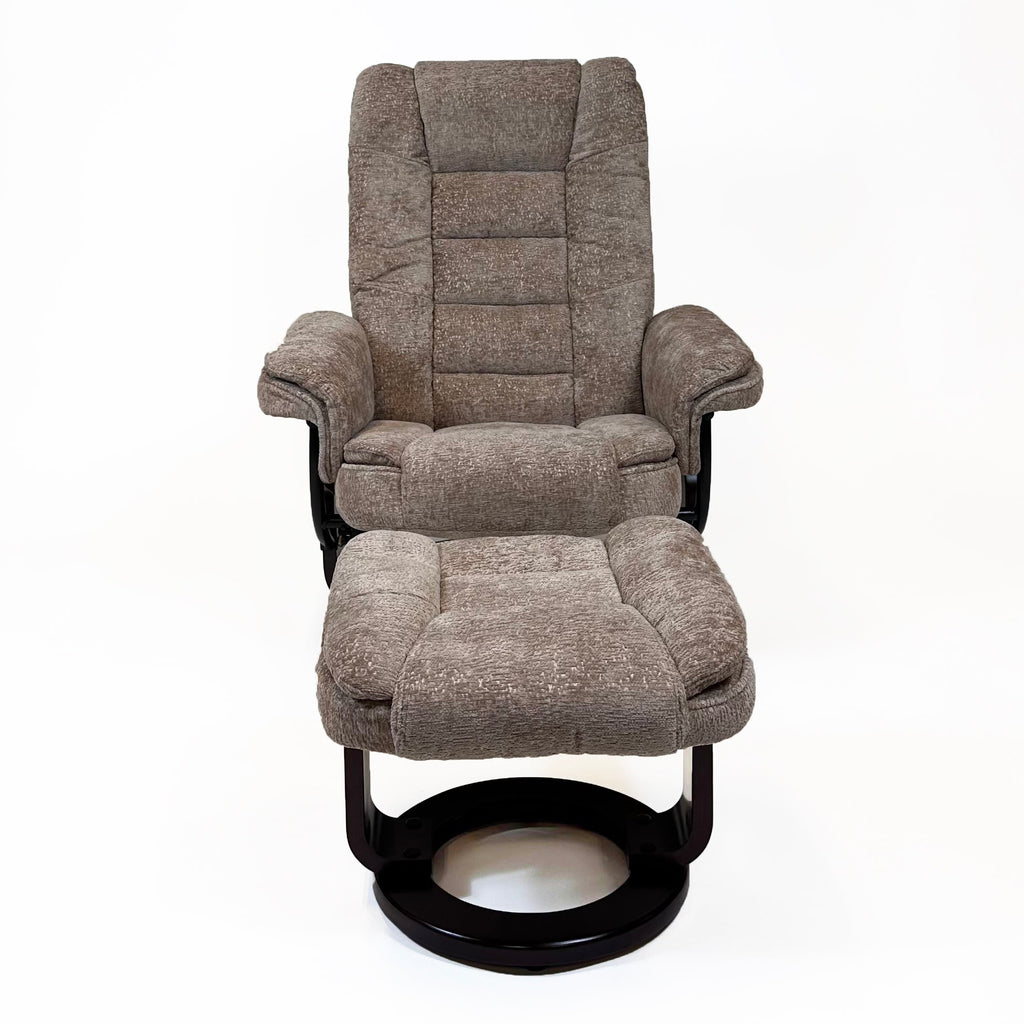 Charlton Swivel Recliner & Footstool | Khaki