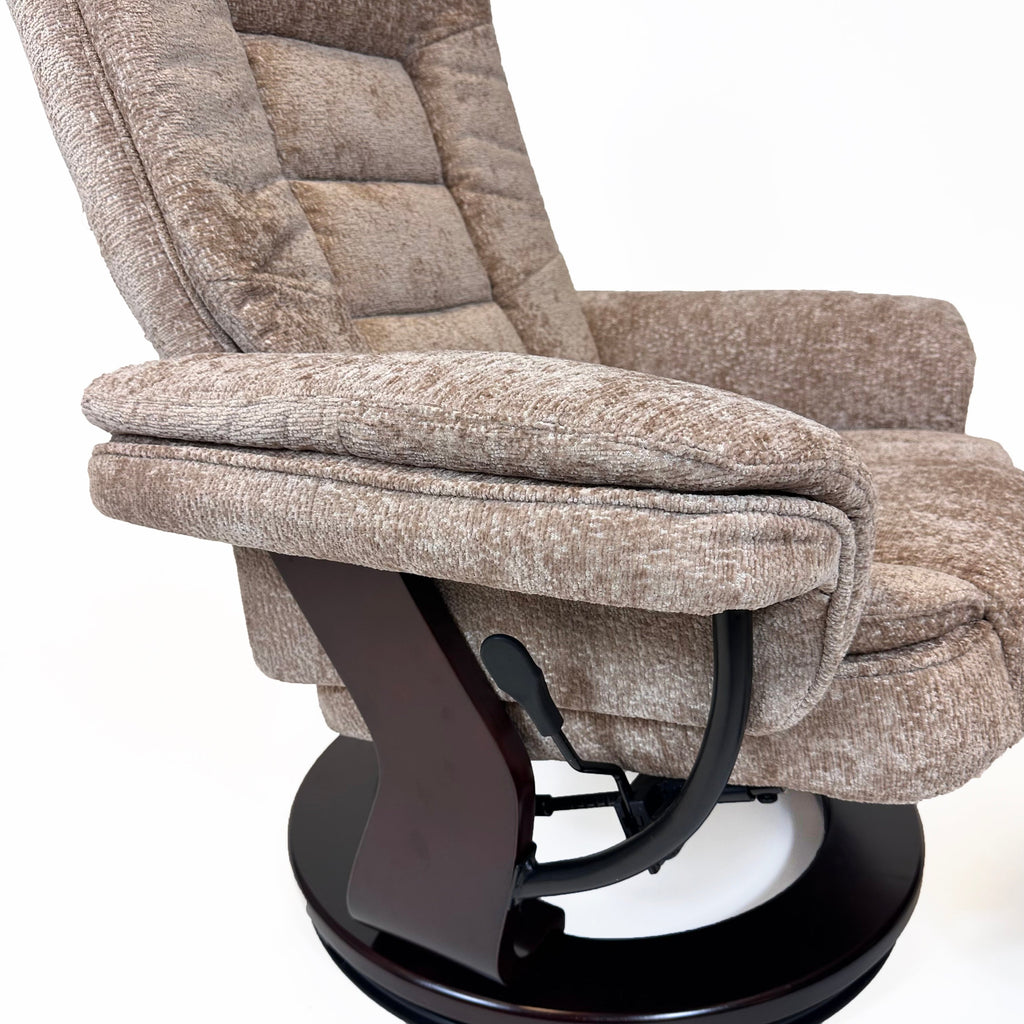 Charlton Swivel Recliner & Footstool | Khaki
