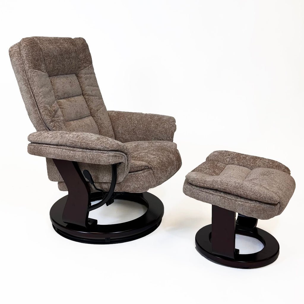Charlton Swivel Recliner & Footstool | Khaki