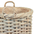 Double Weave Rattan Round Log Basket | Small