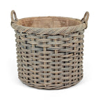 Double Weave Rattan Round Log Basket | Large