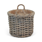 Double Weave Rattan Round Log Basket | Medium