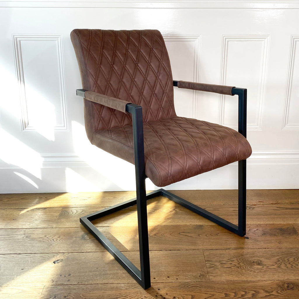 Ealing Industrial Dining Chair | Brown