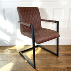 Ealing Industrial Dining Chair | Brown