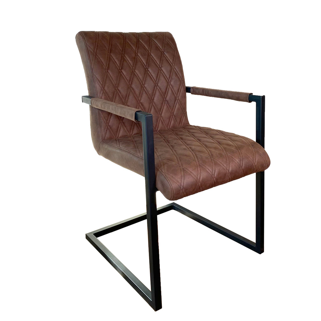 Ealing Industrial Dining Chair | Brown