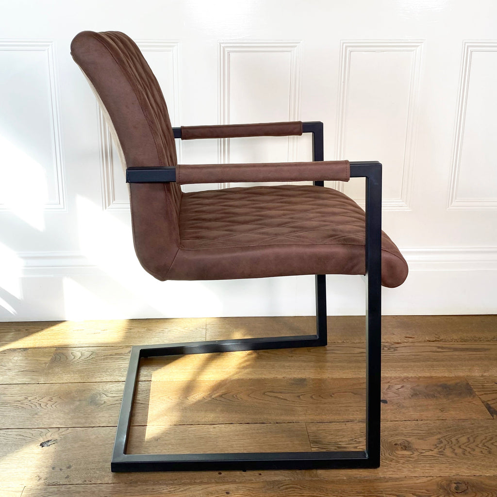 Ealing Industrial Dining Chair | Brown