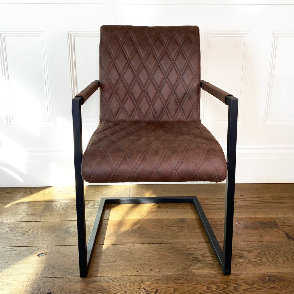 Ealing Industrial Dining Chair | Brown