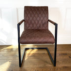 Ealing Industrial Dining Chair | Brown
