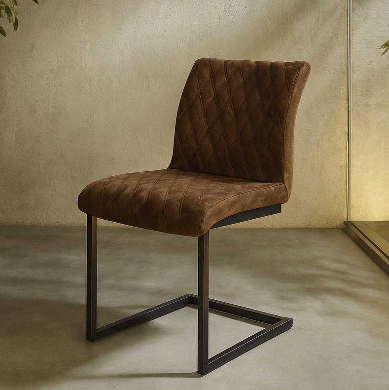Ealing Industrial Dining Chair | Brown