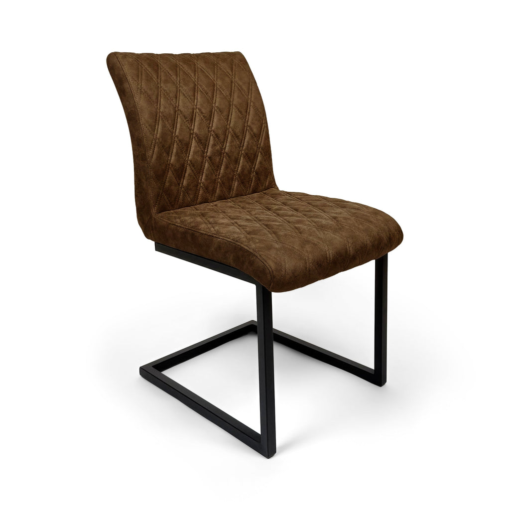 Ealing Industrial Dining Chair | Brown