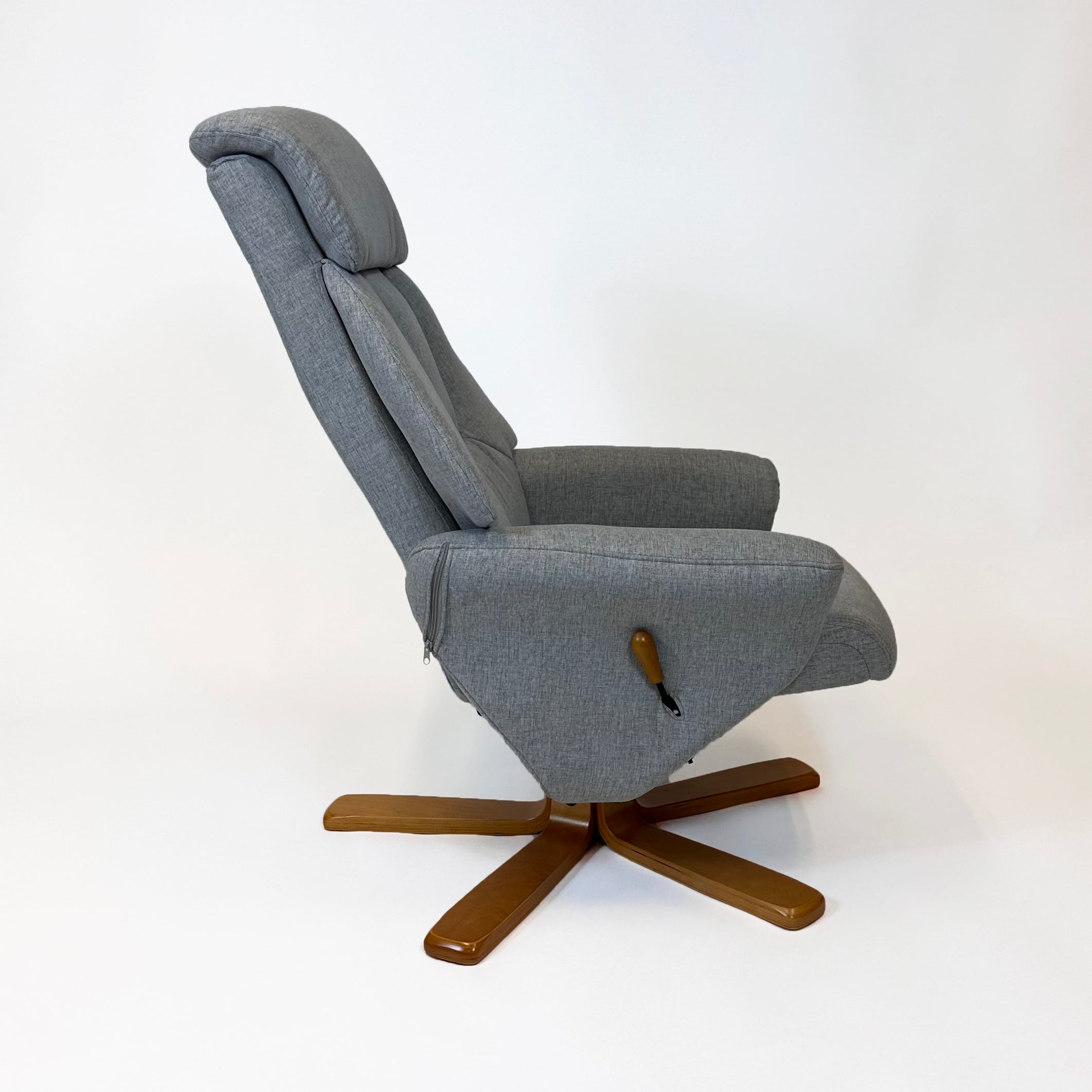 Florida Swivel Recliner & Footstool | Light Grey