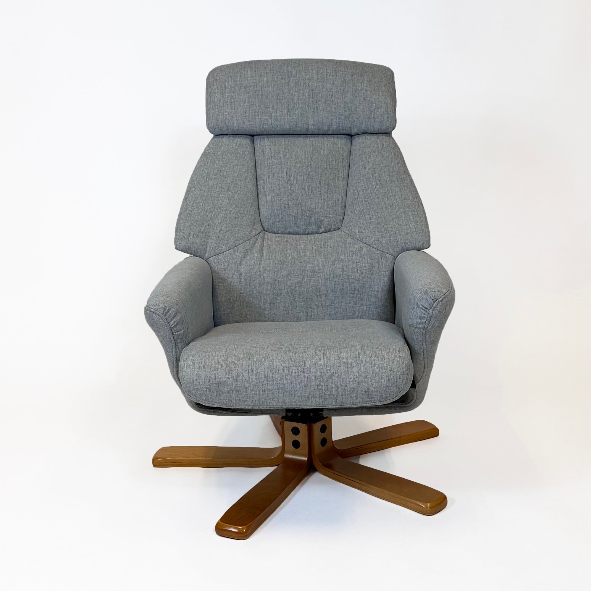 Florida Swivel Recliner & Footstool | Light Grey