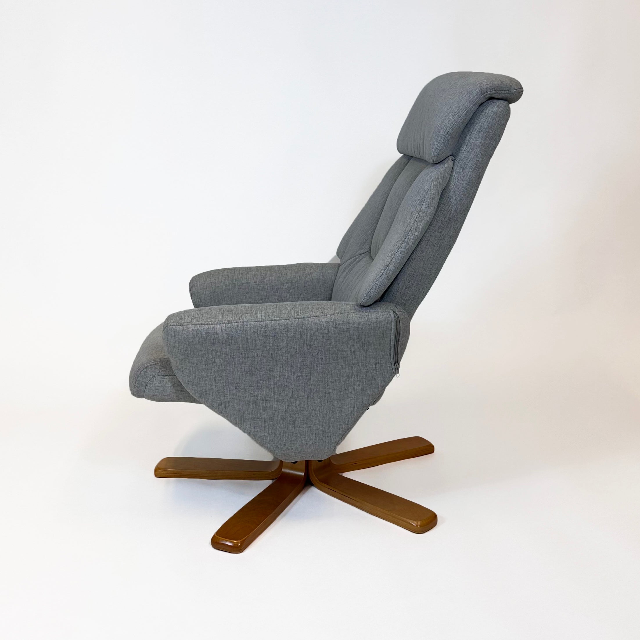 Florida Swivel Recliner & Footstool | Light Grey