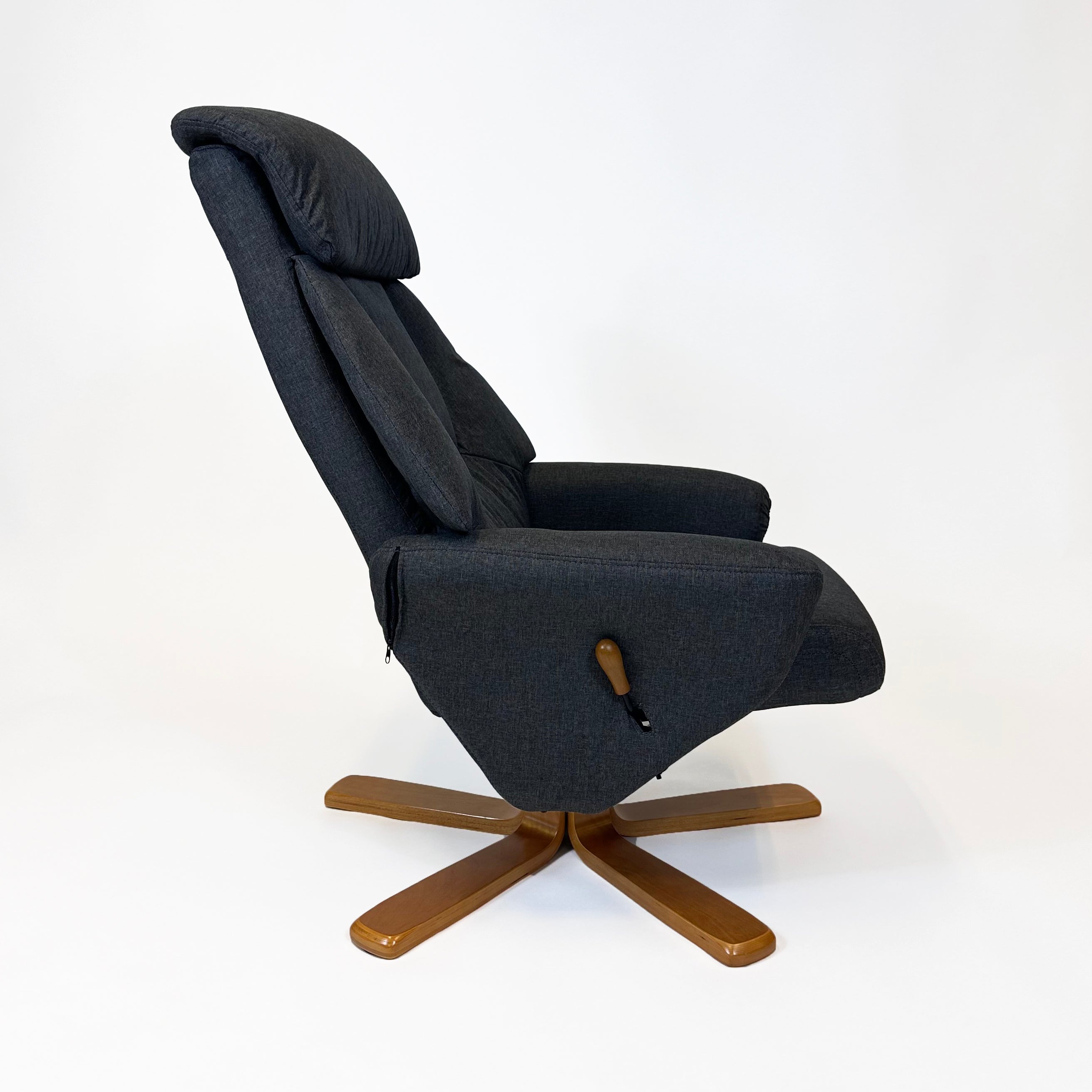 Florida Swivel Recliner & Footstool | Charcoal