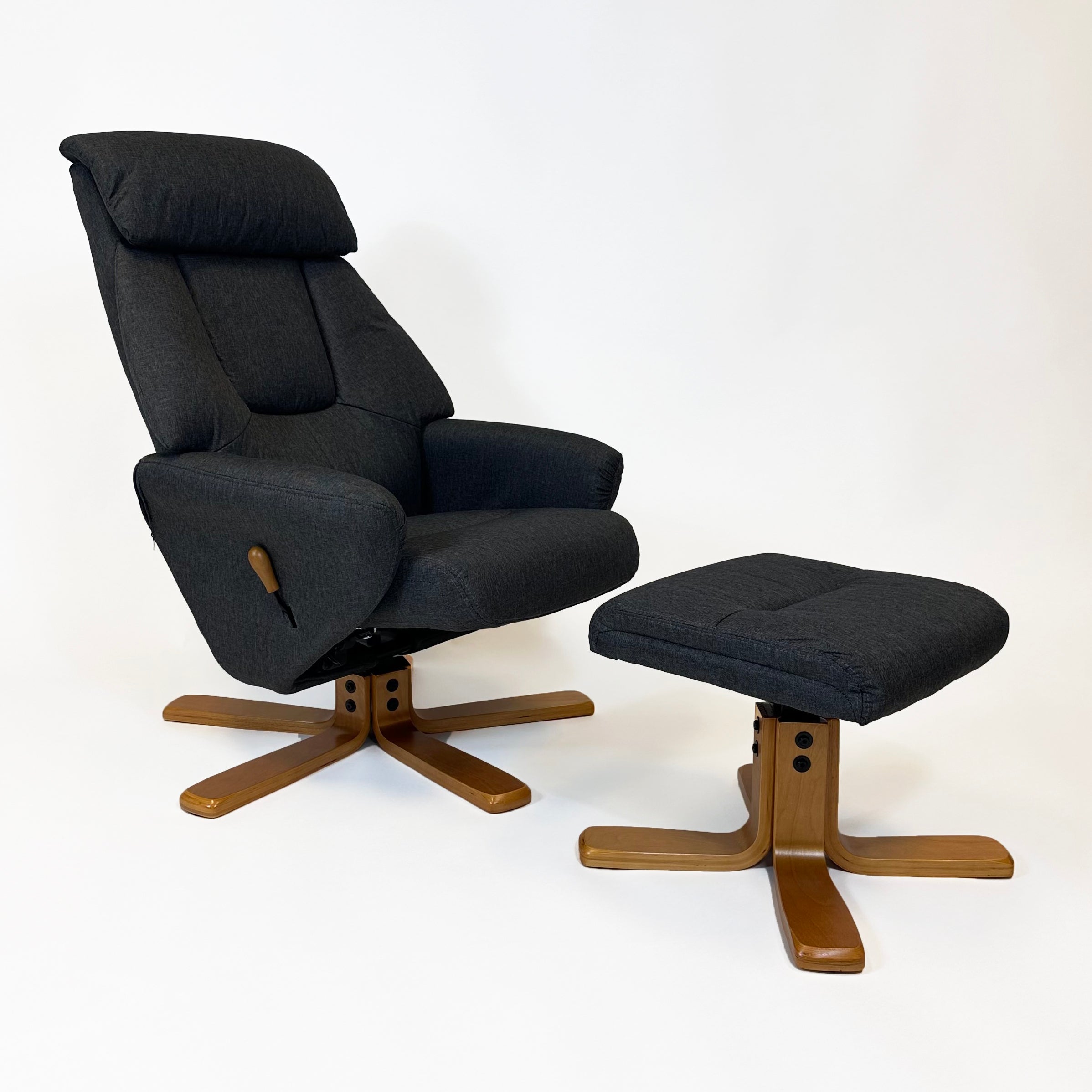 Florida Swivel Recliner & Footstool | Charcoal