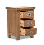 Gloucester Oak 3 Drawer Bedside Table